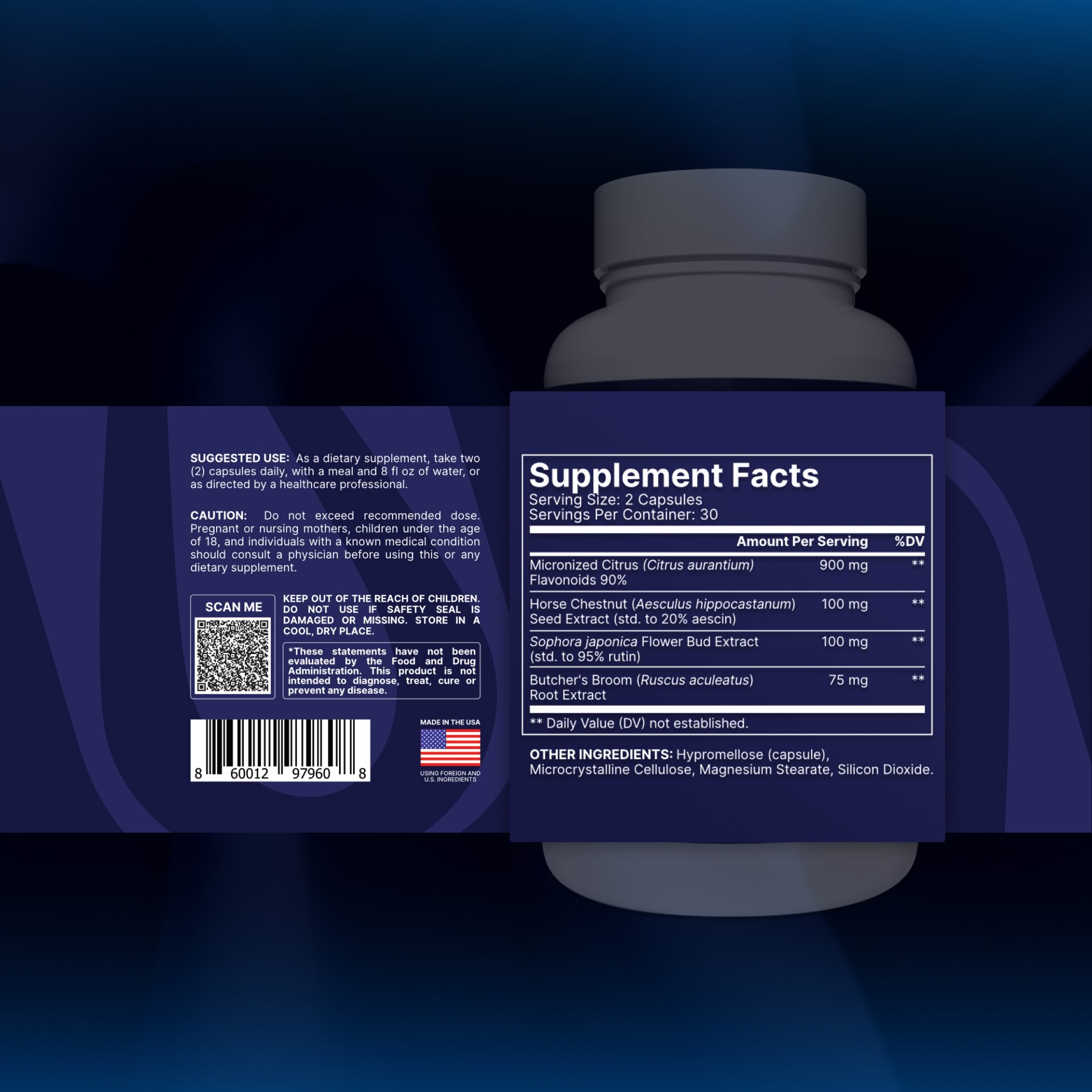 Circulex supplement facts label