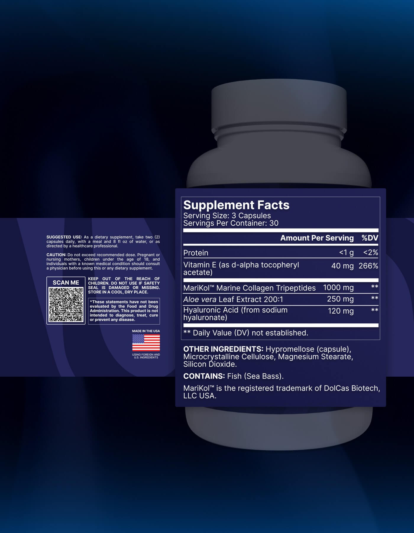 Supplement facts of DeepSea Collagen