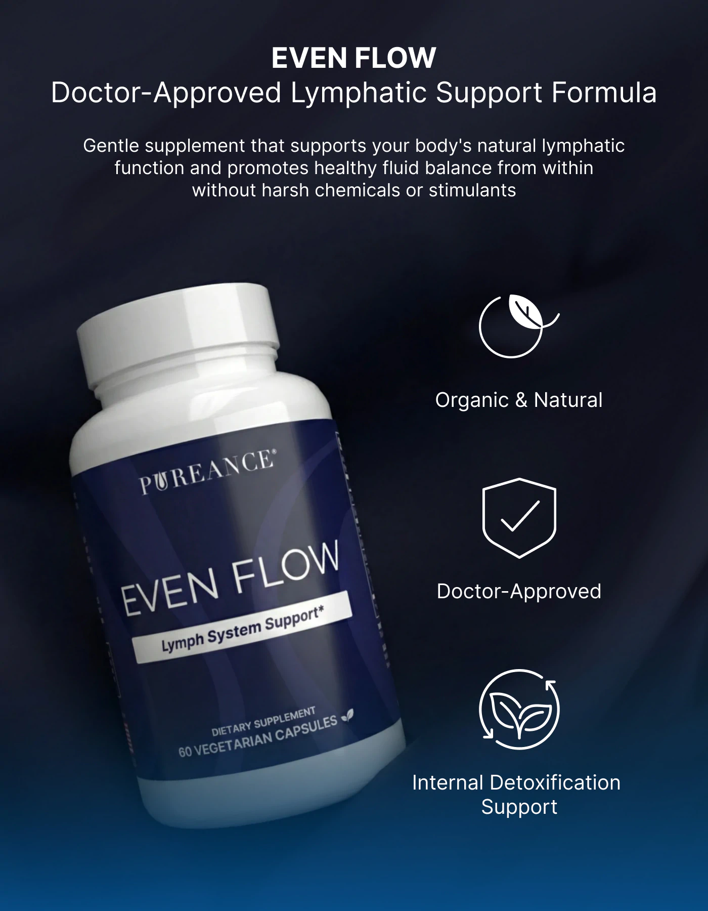 Even Flow bottle highlighting natural formulation