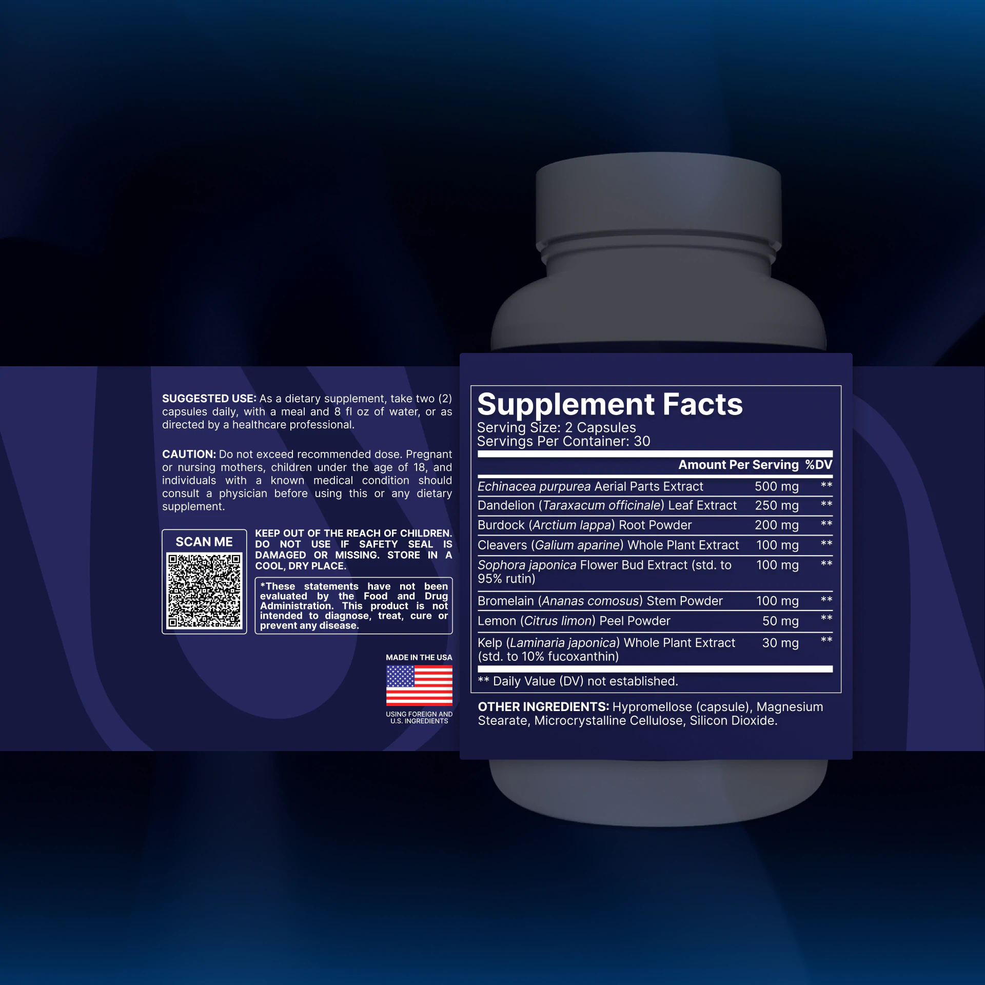 Even Flow supplement facts label