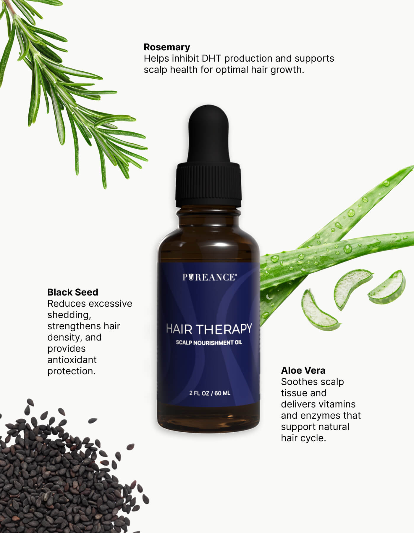 Hair Therapy moisturizing scalp oil with key ingredients