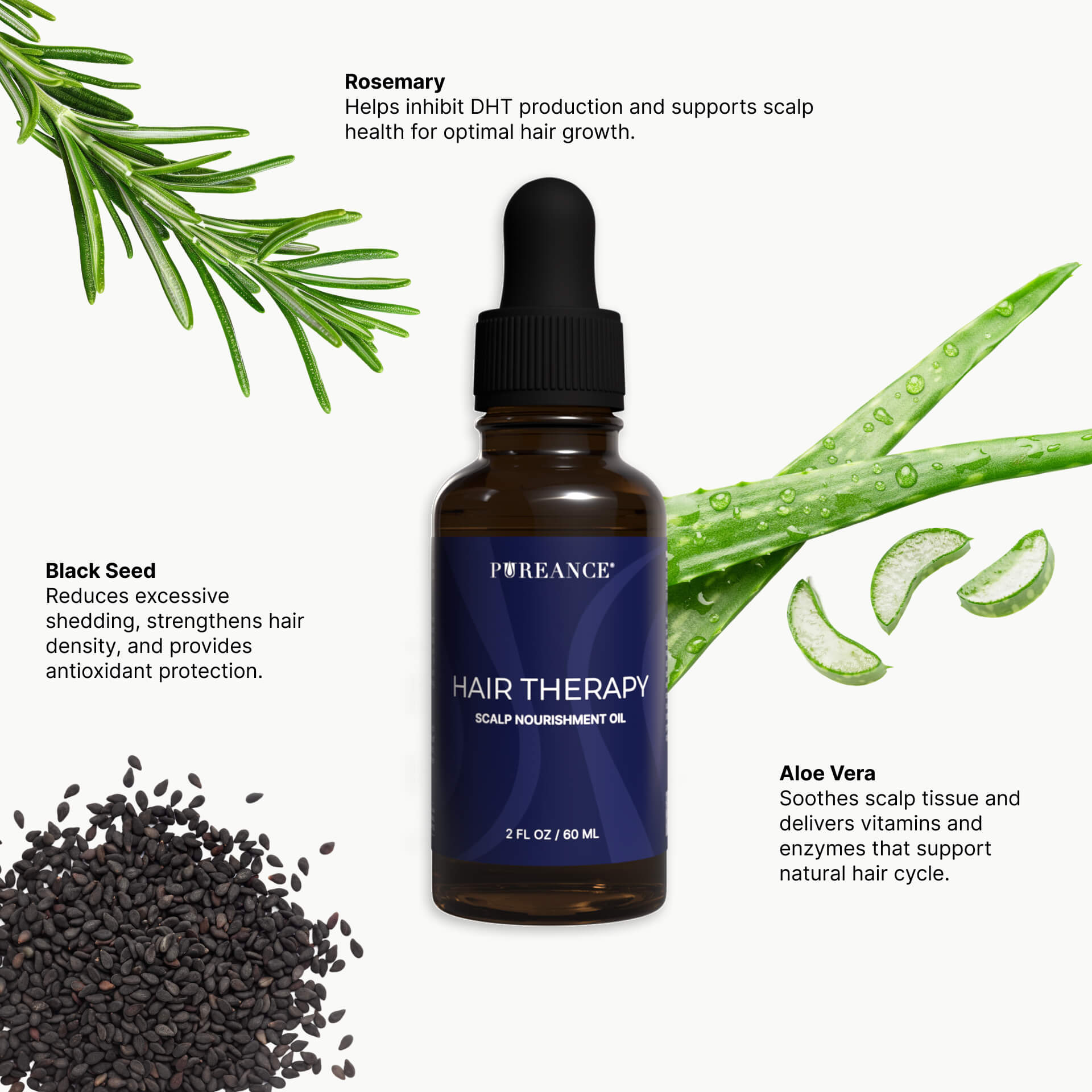 Hair Therapy moisturizing scalp oil with key ingredients