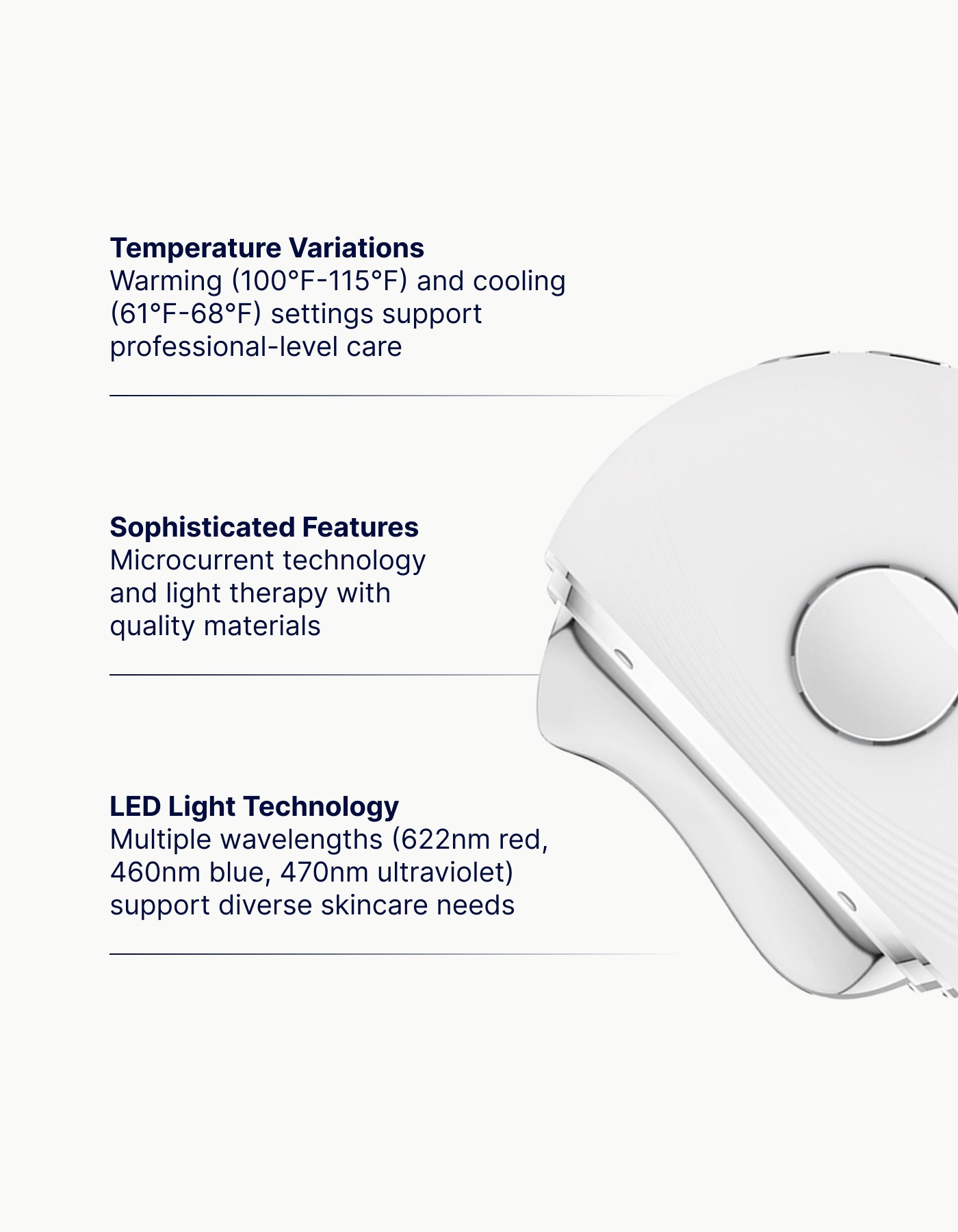 Hot & Cold beauty tool with LED light therapy