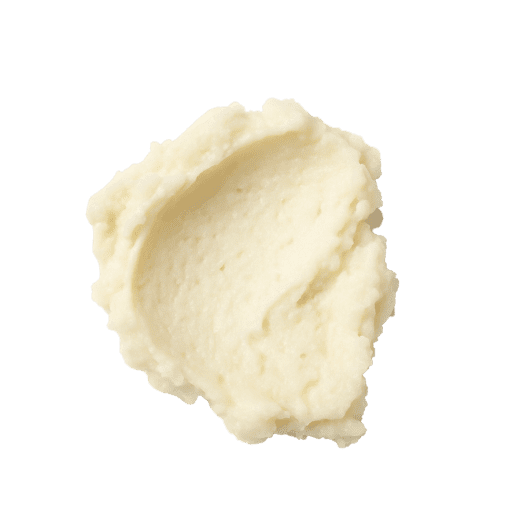 A dense, off-white butter texture with a rich, whipped appearance