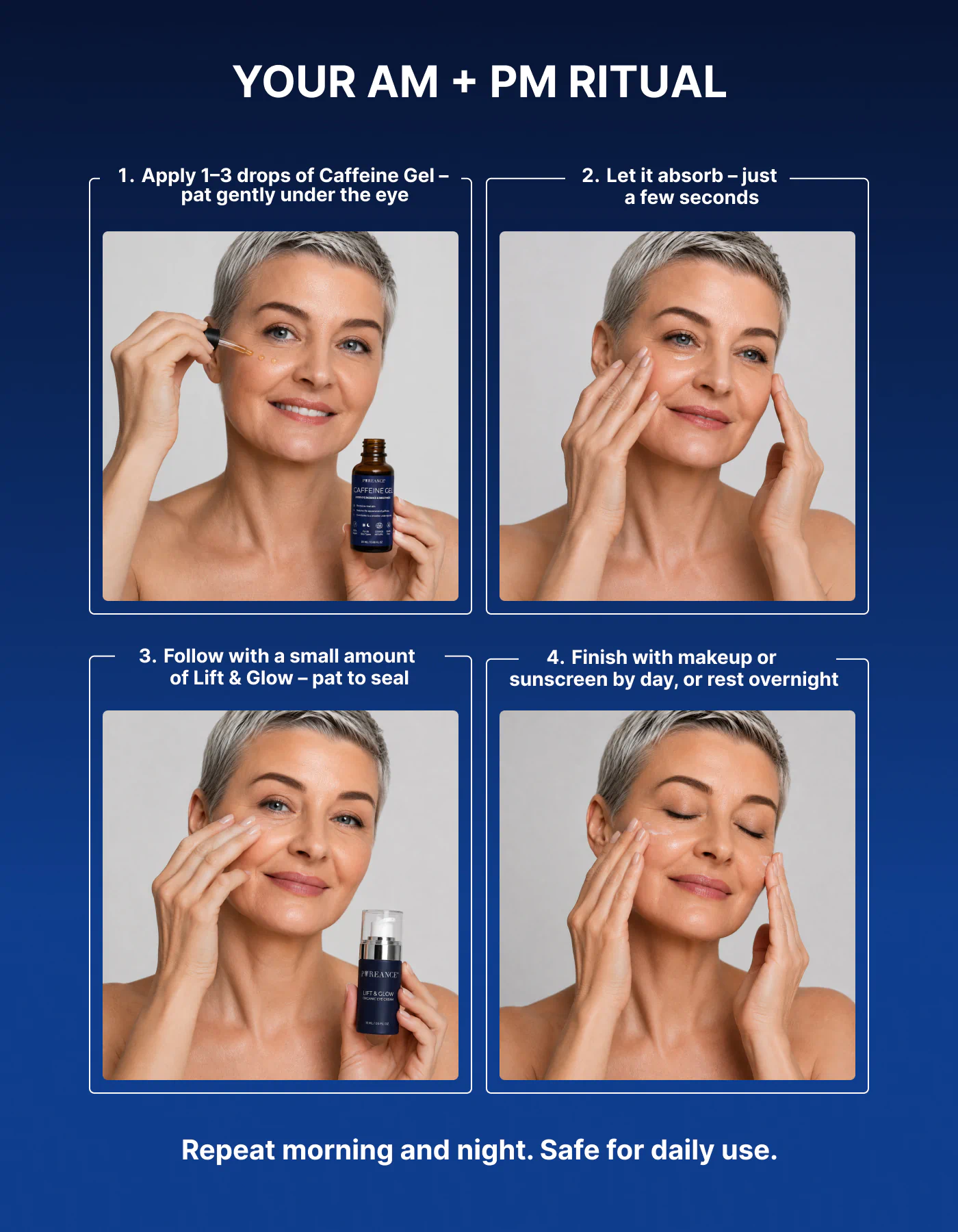 Under-Eye Renewal System AM and PM step-by-step ritual