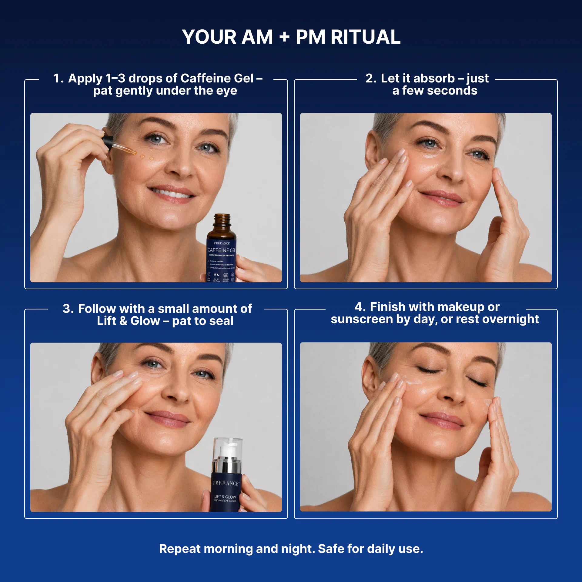 Under-Eye Renewal System AM and PM step-by-step ritual