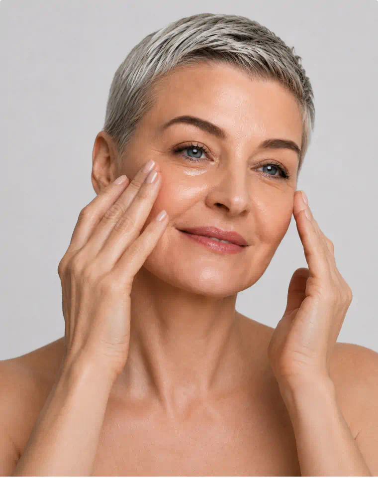 Letting the gel absorb into the skin